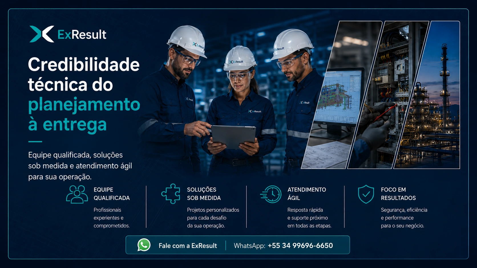 Equipe técnica e engenharia aplicada